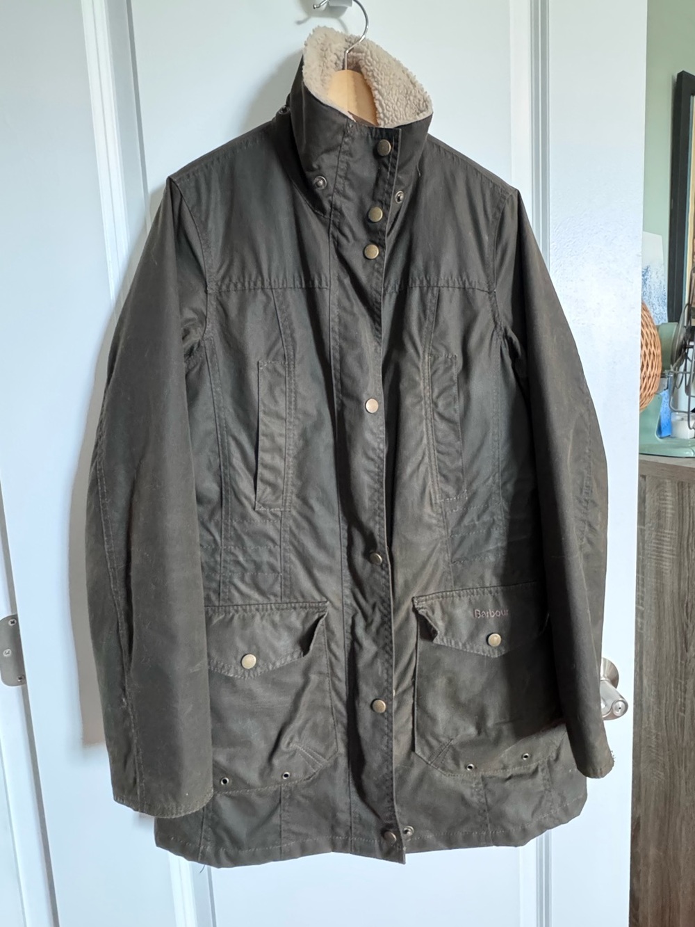 Barbour Bleaklow wax Olive green jacket UK8/US4
